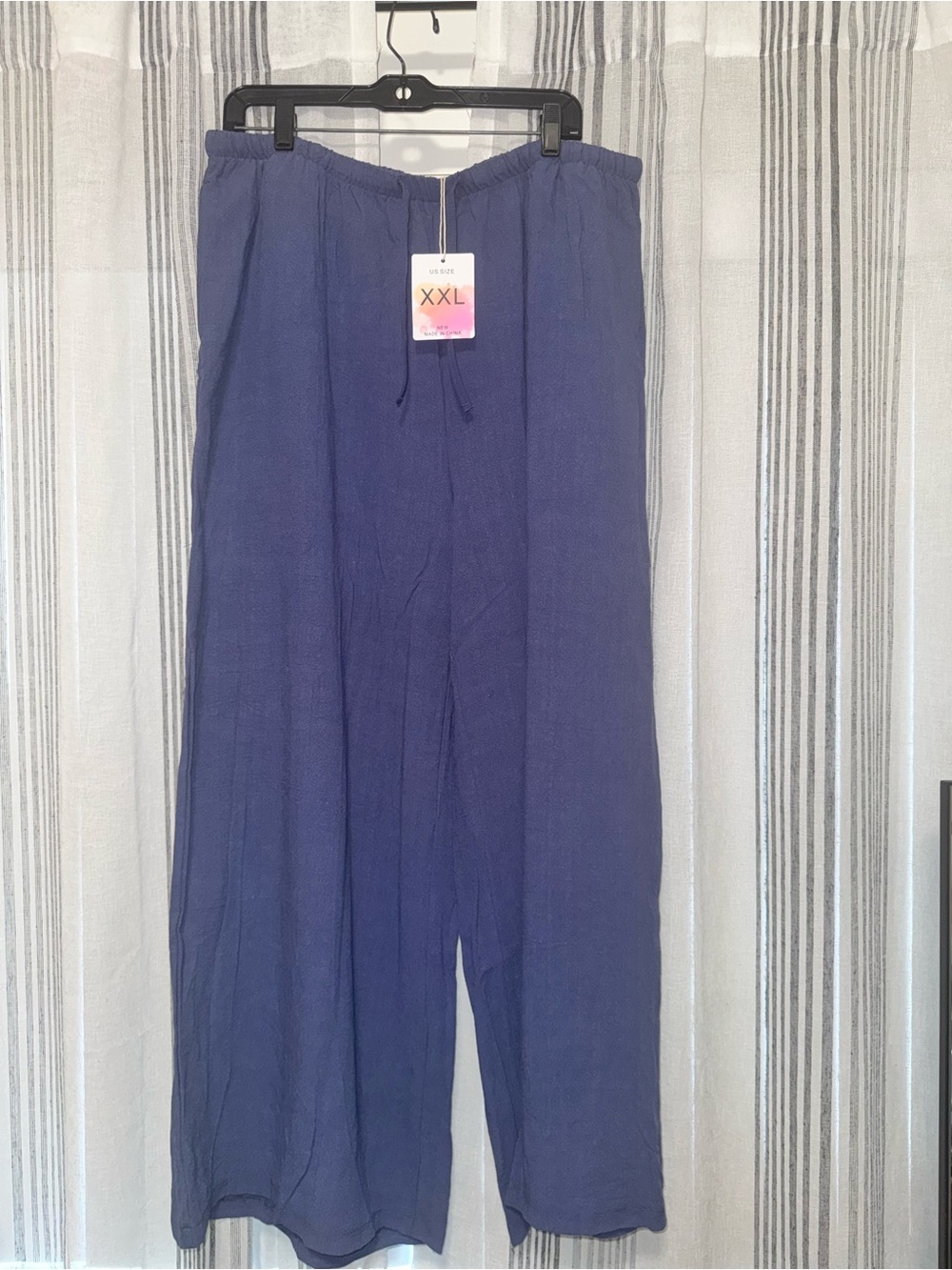 NWT Wide Leg Navy Drawstring Pull-On Pants XXL
